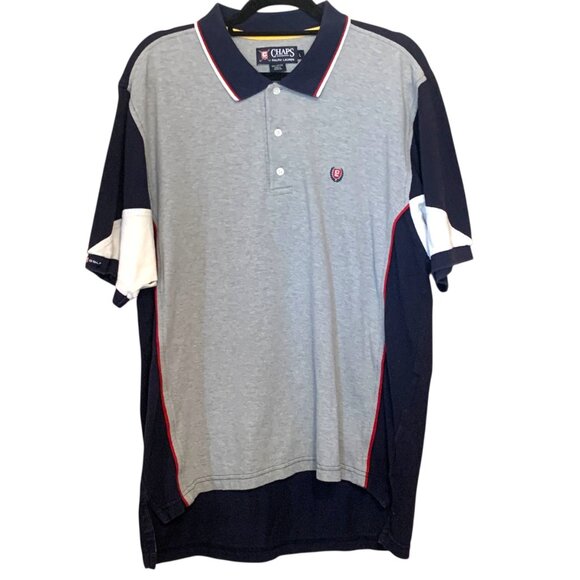 VTG Ralph Lauren Chaps Golf Polo Blocked Colors Large Spell Out on Back Preppy - Picture 5 of 9